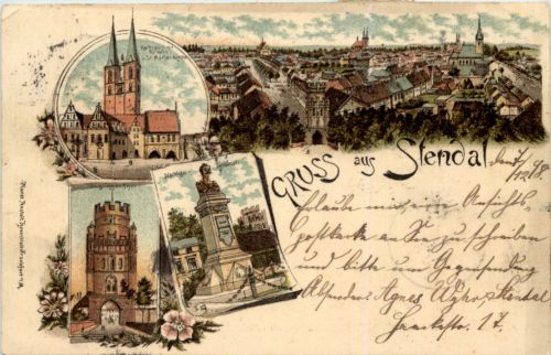 Gruss aus Stendal - Litho