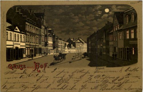 Gruss aus Hof - Altstadt - Litho