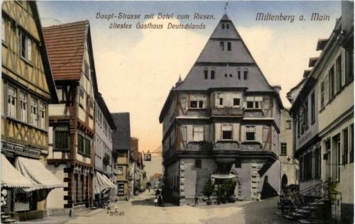 Miltenberg am Main - Haupt Strasse mit Hotel Riesen