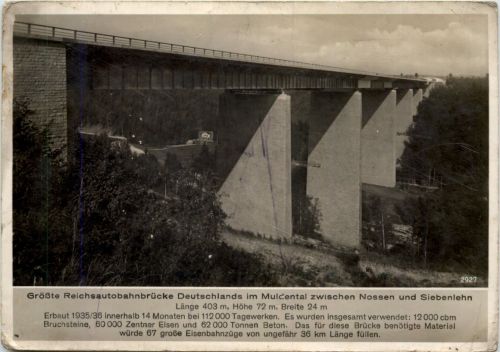 Reichsautobahnbrücke im Muldental zwischen Nossen und Siebenlehn