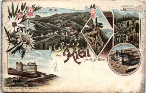 Gruss vom Rigi - Litho