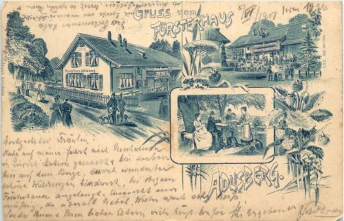 Gruss vom Försterhaus Adlisberg - Litho