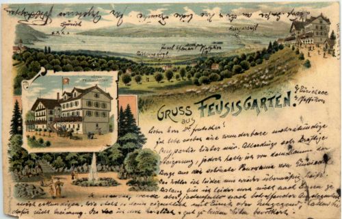 Gruss aus Feusesgarten - Litho