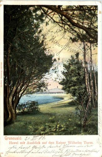 Grunewald, Havel mit Ausblick auf den Kaiser Wilhelm Turm
