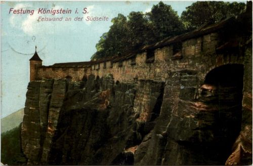 Festung Königstein i.Sa., Felswand an der Südseite