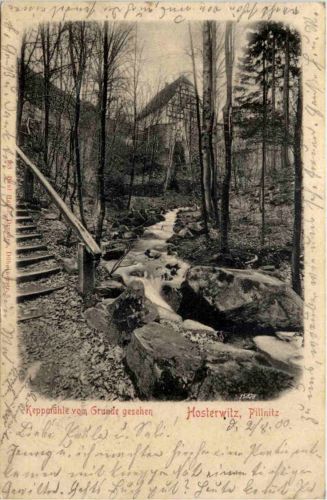 Hosterwitz Pillnitz - Keppmühle vom Grunde gesehen