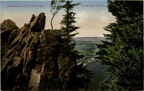 Übelbergfelsen in Thüringen, Blick nach Tabarz