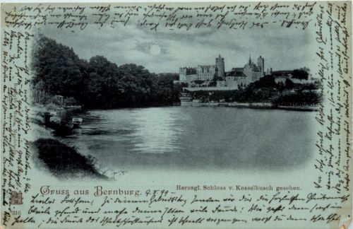 Gruss aus Bernburg, Herzogl. Schloss v. Kesselbusch gesehen