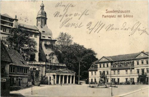 Sondershausen, Marktplatz mit Schloss