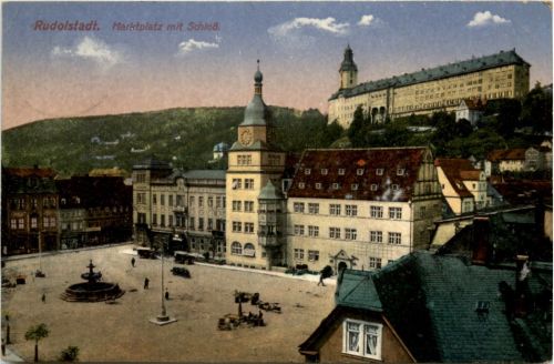 Rudolstadt, Marktplatz mit Schloss