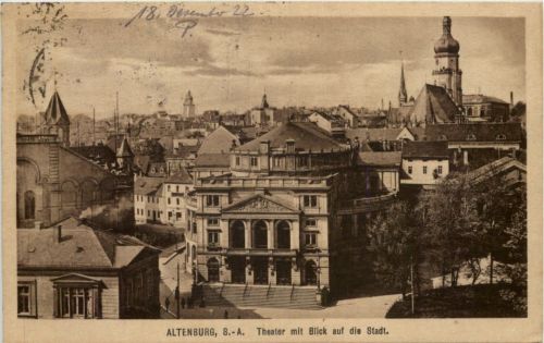Altenburg, Theater mit Blick auf die Stadt