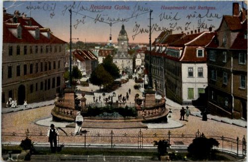 Gotha, Residenz - Hauptmarkt mit Rathaus