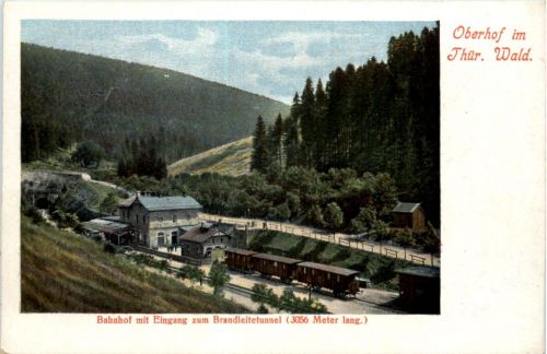 Oberhof, Bahnhof mit Eingang zum Brandleitetunnel
