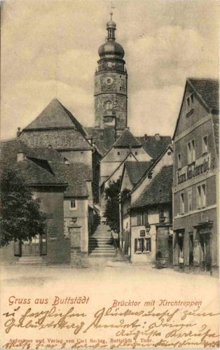 Gruss aus Buttstädt, Brücktor mit Kirchtreppen