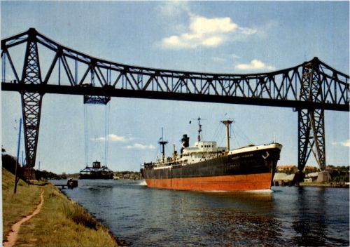 Rendsburg, Hochbrücke mit Schwebefähre