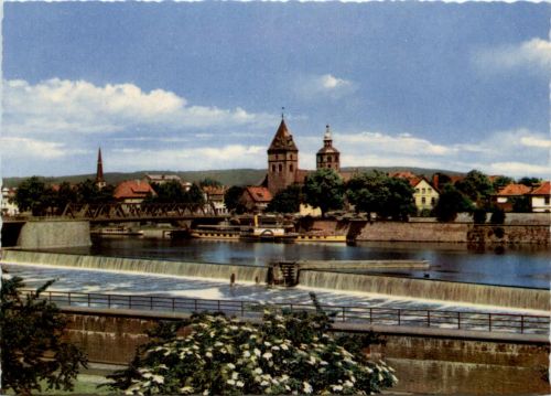 Hameln, Wehr und Münsterkirche a.d. Weserbrücke