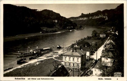 Schmilka mit Elbtal und Schrammsteine