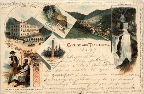 Gruss aus Triberg - Litho