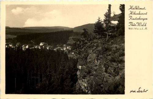 Finsterbergen, Blick auf die Blockhütte und Villen am Steiger