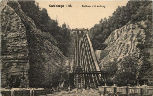 Kalkberge Mark, Tiefbau mit Aufzug