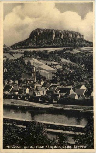 Pfaffenstein mit der Stadt Königstein