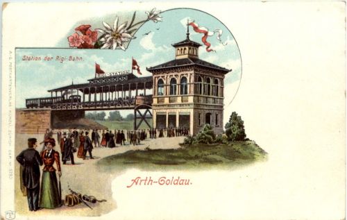 Arth-goldau - Station der Rigi Bahn - Litho