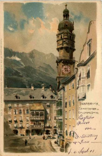 Innsbruck Stadtthurm - Litho