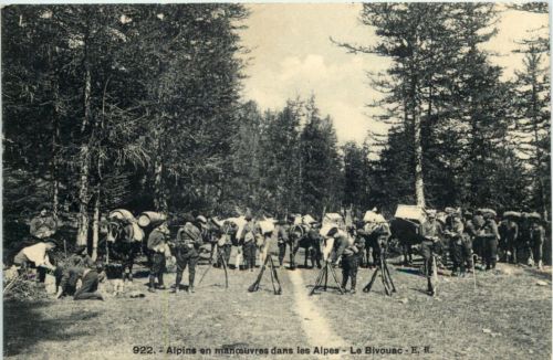 Alpins en manoevres dans les Alpes - Le Bivouac