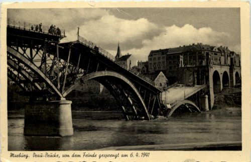 Marburg Drau - Gesprengte Brücke 1941