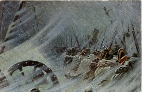 Napoleon - Halte de nuit de la Grande Armee en retaite