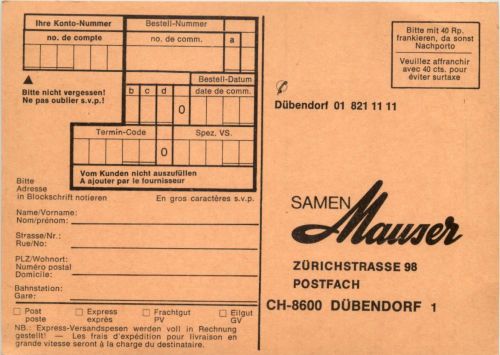 Dübendorf - Samen Mauser
