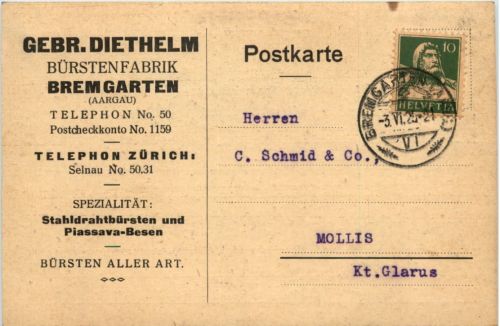 Bremgarten - Bürstenfabrik Gebr. Diethelm