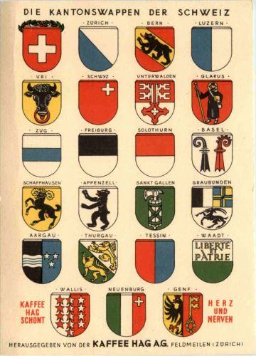 Die Kantonswappen der Schweiz