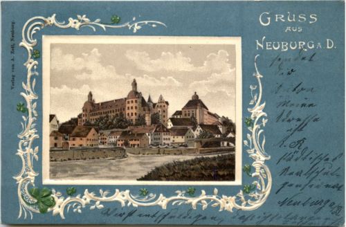 Gruss aus Neuburg a. D. - Litho Prägekarte
