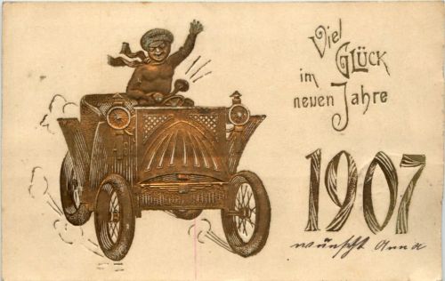 Jahreszahl 1907 - PKW - Prägekarte
