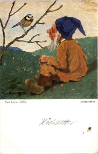 Zwerg - Künstler AK Paul Lothar Müller