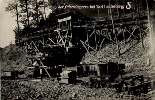 Bau der Odertalsperre bei Bad Lauterberg