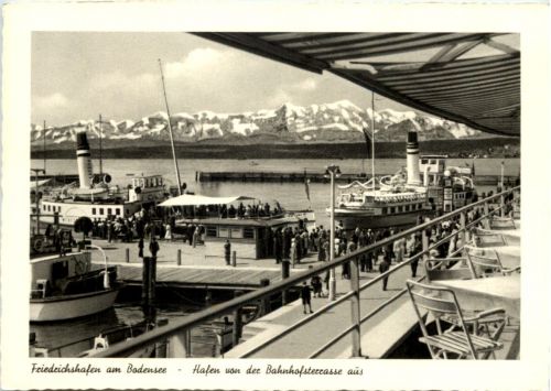 Friedrichshafen, Hafen von der Bahnhofsterrasse aus