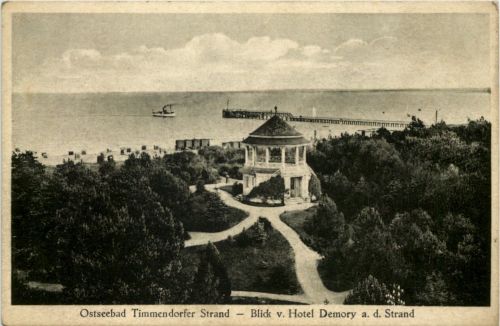 Timmendorfer Strand, Blick v. Hotel Demory a.d. Strand
