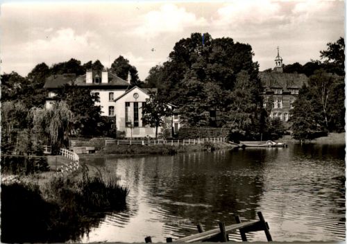 Reinbek, Der Mühlenteich mit Schloss und E-Werk