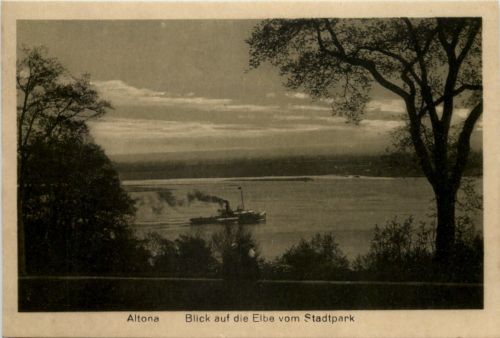 Altona, Blick auf die Elbe vo Stadtpark