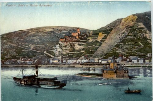 Caub mit der Pfalz und Ruine Gutenfels