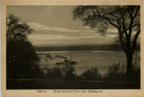 Hamburg, Altona, Blick auf die Elbe vom Stadtpark