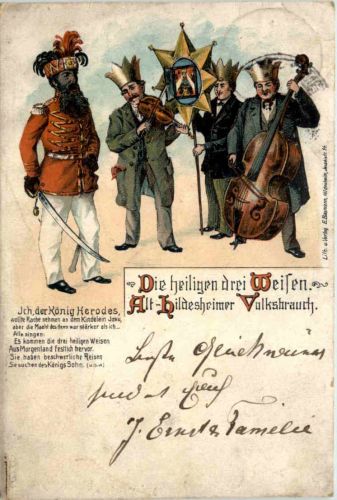 Hildesheim - Die heiligen drei Weissen - Litho