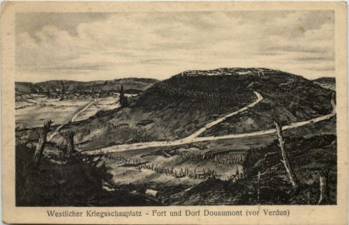 Fort und Dorf Douaumont - Feldpost 7. Loth Inf. Regiment 158