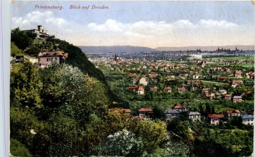 Friedensburg, Blick auf Dresden