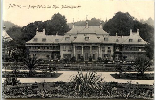 Dresden, -Pillnitz, Kgl. Schlossgarten mit Berg-Palais