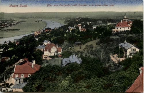 Dresden, Loschwitz, Blick vom Luisenhof, Weisser Hirsch