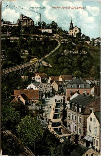 Dresden, Loschwitz, Blick vom Luisenhof, Weisser Hirsch
