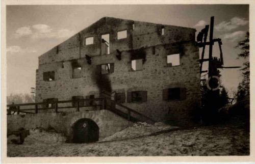 Ski und Berghütte am Schwarzenkopf abgebrannt 1927 - Schliersee